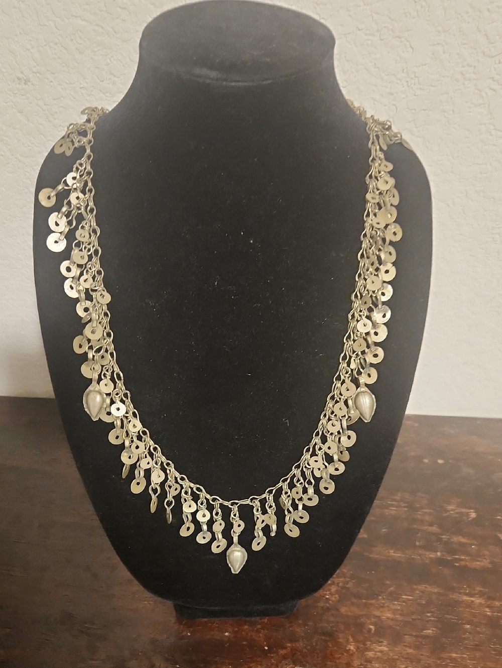 Gold-Tone Multi-Disc Wolven Hanzaragi  Fringe Necklace - Women Jewelry.